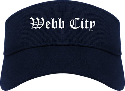 Webb City Missouri MO Old English Mens Visor Cap Hat Navy Blue