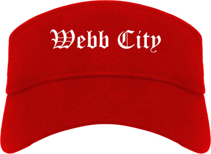 Webb City Missouri MO Old English Mens Visor Cap Hat Red