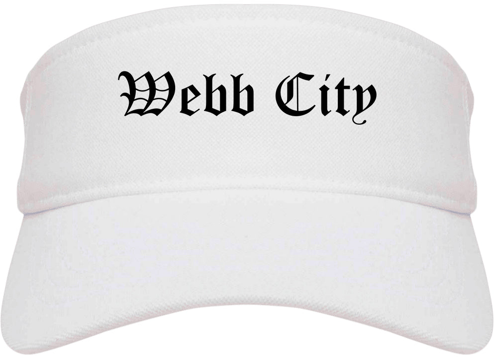 Webb City Missouri MO Old English Mens Visor Cap Hat White