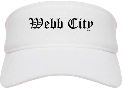 Webb City Missouri MO Old English Mens Visor Cap Hat White