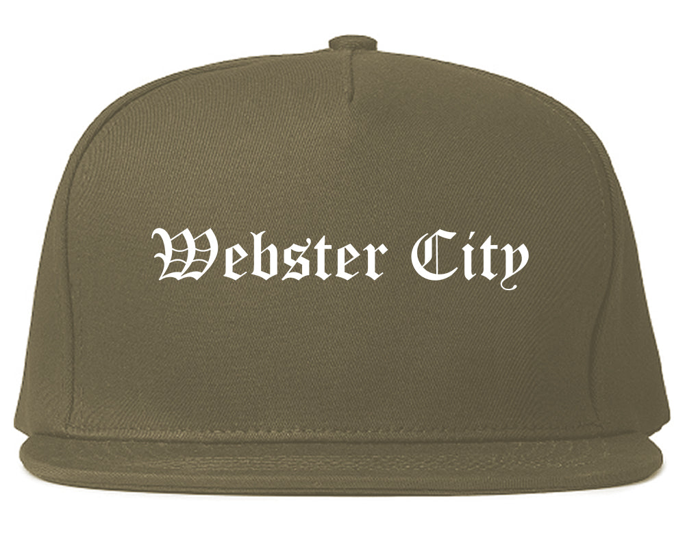 Webster City Iowa IA Old English Mens Snapback Hat Grey