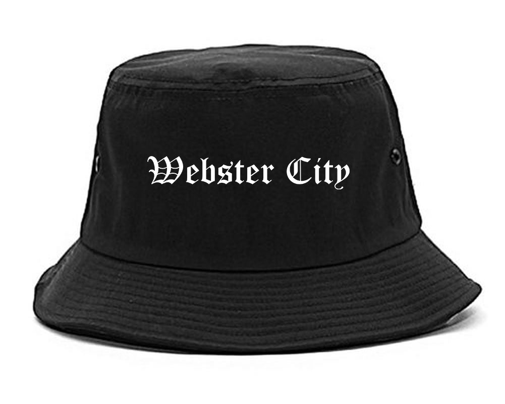 Webster City Iowa IA Old English Mens Bucket Hat Black