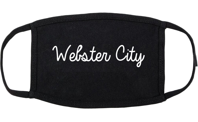 Webster City Iowa IA Script Cotton Face Mask Black