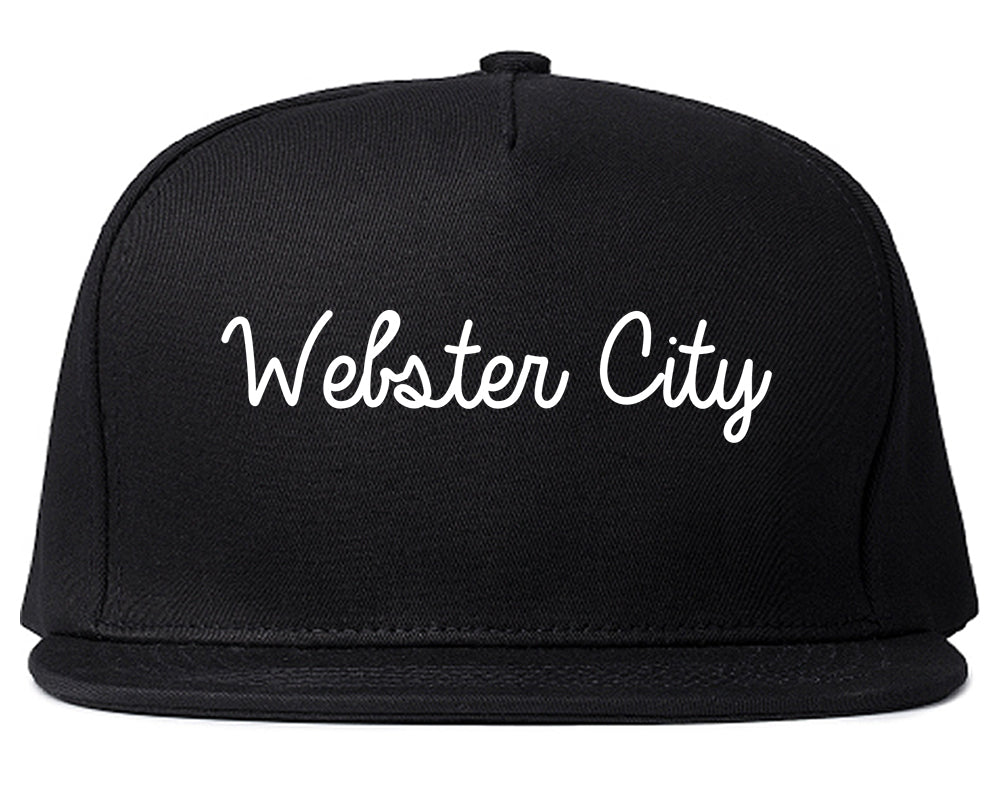 Webster City Iowa IA Script Mens Snapback Hat Black