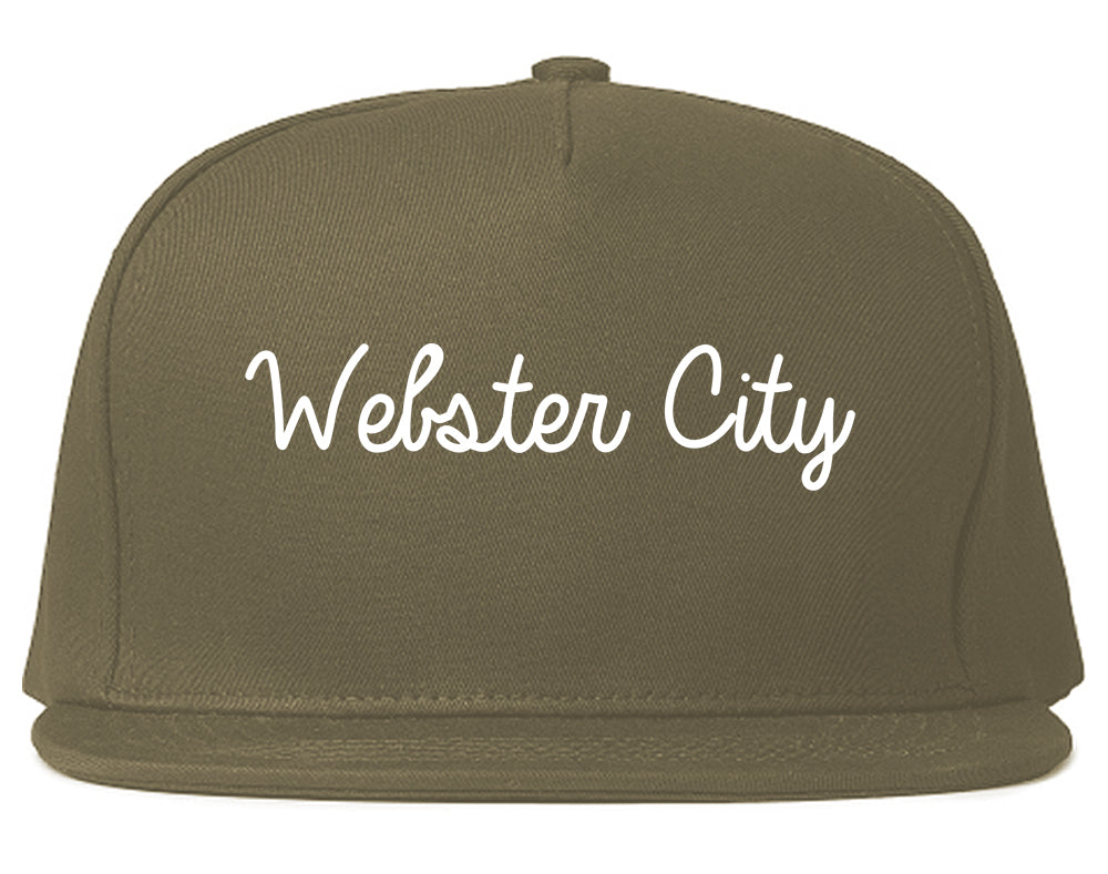 Webster City Iowa IA Script Mens Snapback Hat Grey
