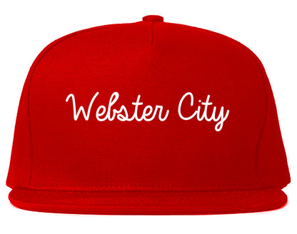 Webster City Iowa IA Script Mens Snapback Hat Red