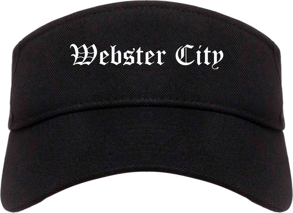 Webster City Iowa IA Old English Mens Visor Cap Hat Black