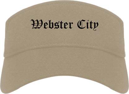 Webster City Iowa IA Old English Mens Visor Cap Hat Khaki