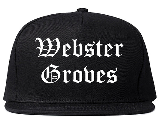 Webster Groves Missouri MO Old English Mens Snapback Hat Black