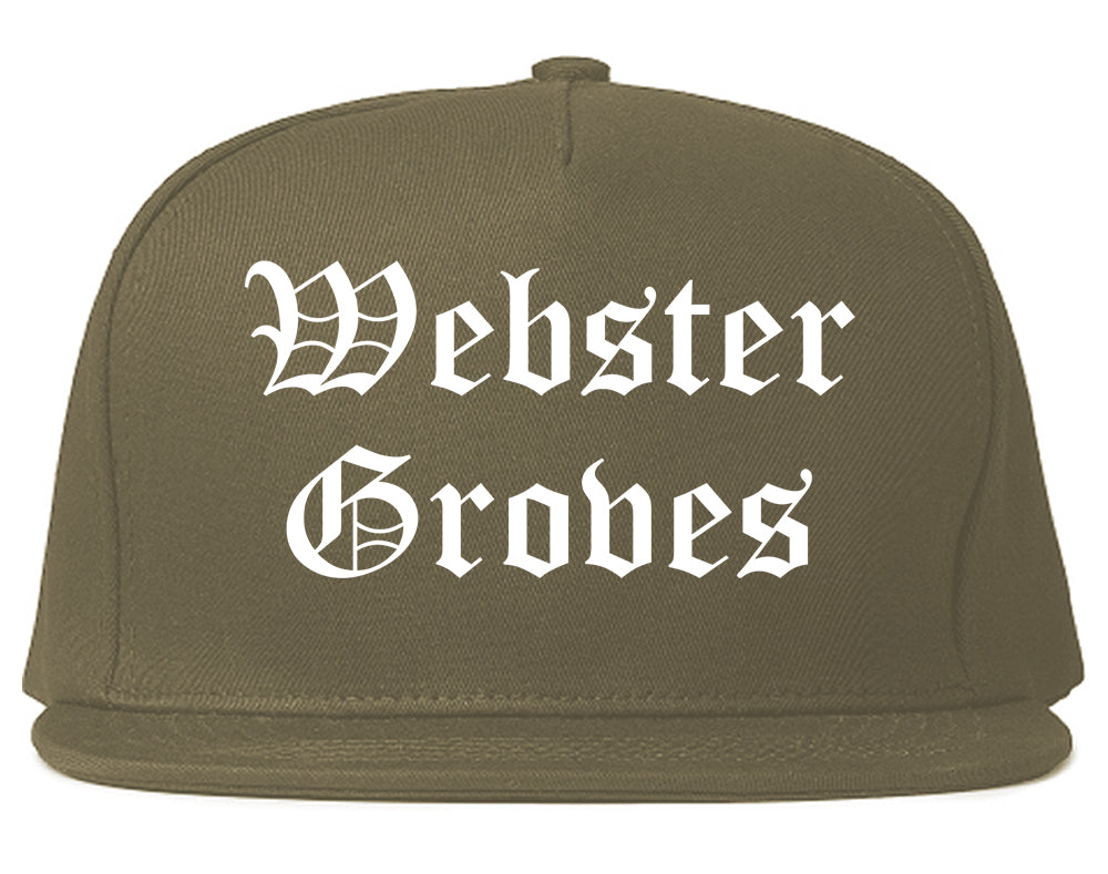 Webster Groves Missouri MO Old English Mens Snapback Hat Grey