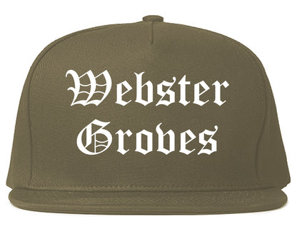 Webster Groves Missouri MO Old English Mens Snapback Hat Grey