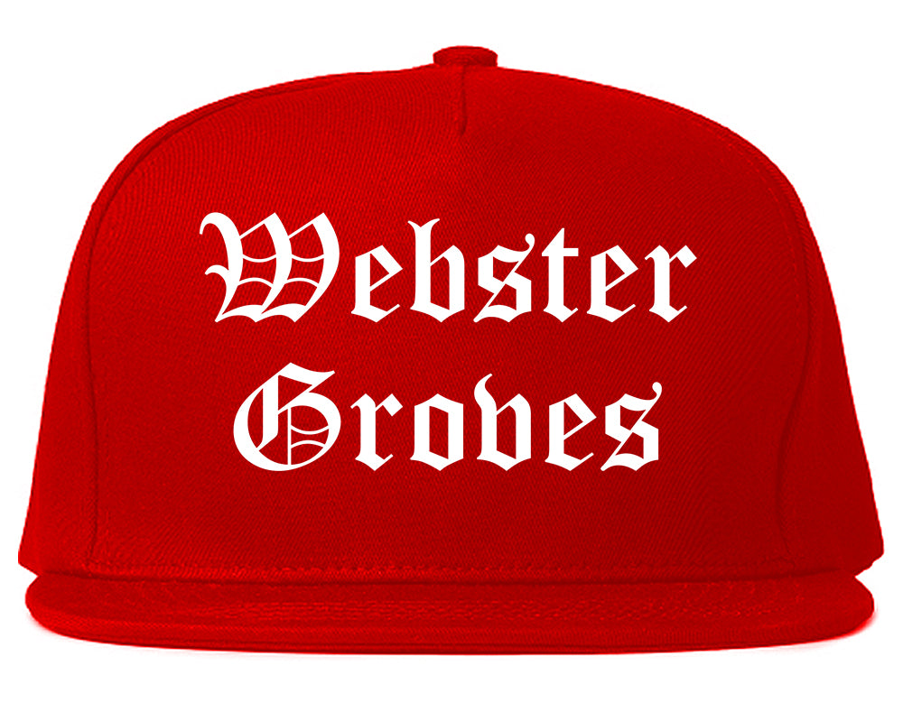 Webster Groves Missouri MO Old English Mens Snapback Hat Red