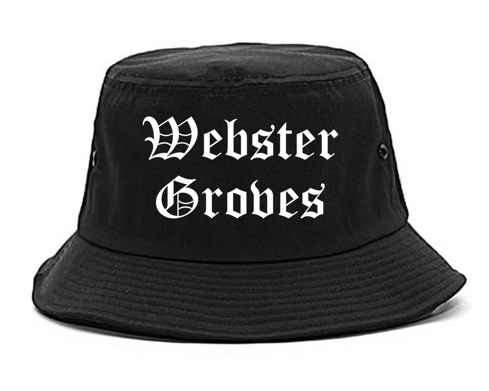 Webster Groves Missouri MO Old English Mens Bucket Hat Black