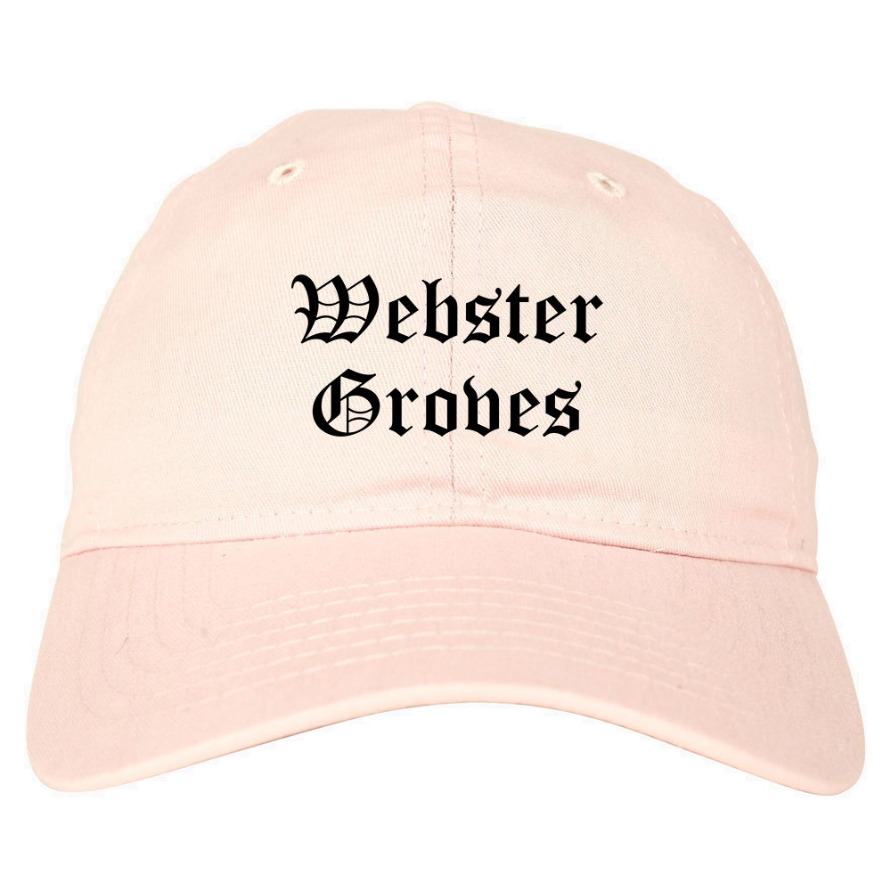 Webster Groves Missouri MO Old English Mens Dad Hat Baseball Cap Pink