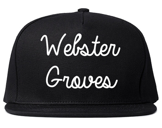 Webster Groves Missouri MO Script Mens Snapback Hat Black