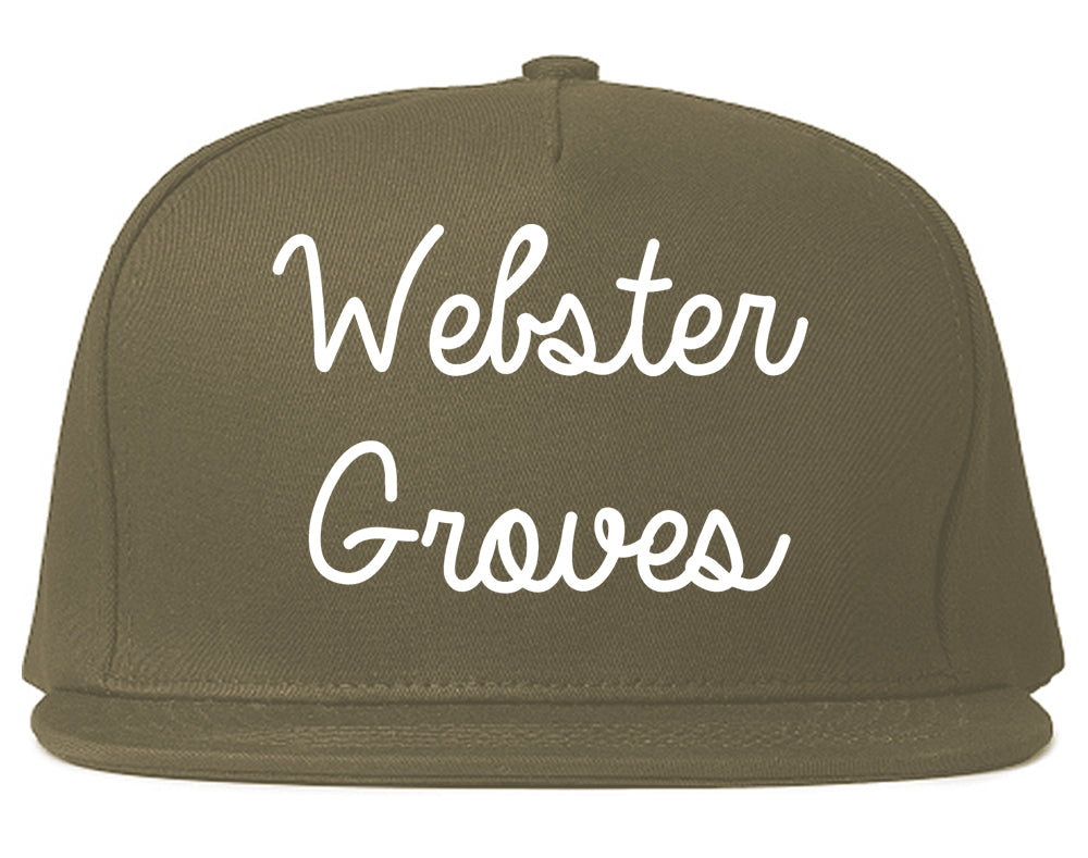 Webster Groves Missouri MO Script Mens Snapback Hat Grey