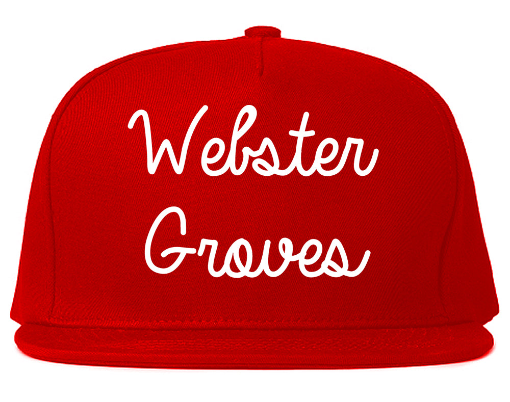 Webster Groves Missouri MO Script Mens Snapback Hat Red