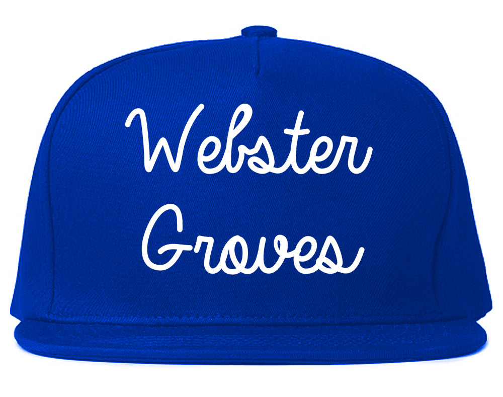 Webster Groves Missouri MO Script Mens Snapback Hat Royal Blue