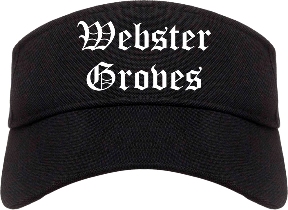Webster Groves Missouri MO Old English Mens Visor Cap Hat Black