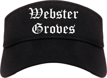 Webster Groves Missouri MO Old English Mens Visor Cap Hat Black