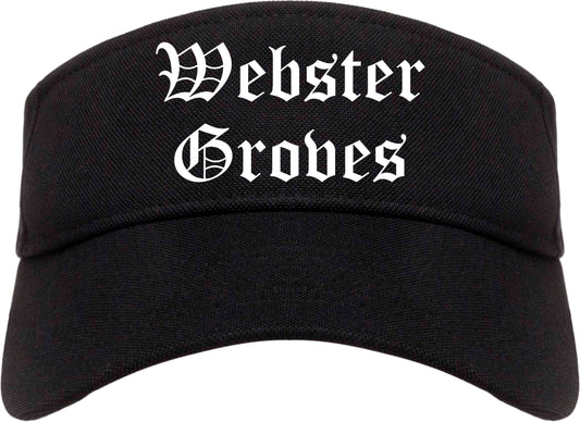 Webster Groves Missouri MO Old English Mens Visor Cap Hat Black