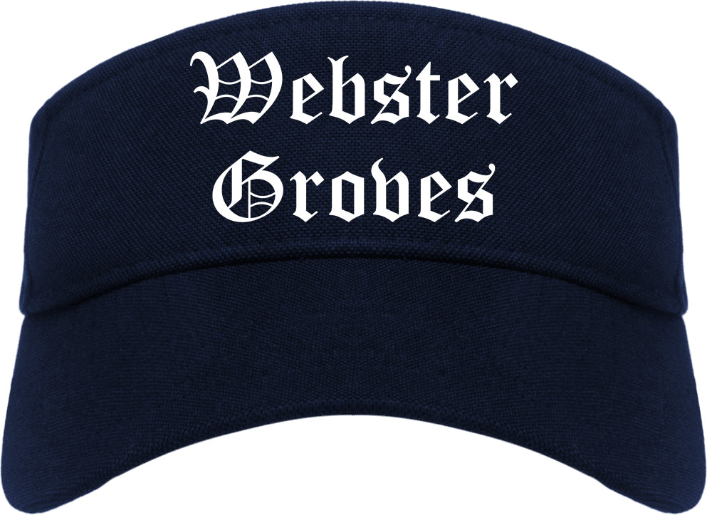 Webster Groves Missouri MO Old English Mens Visor Cap Hat Navy Blue