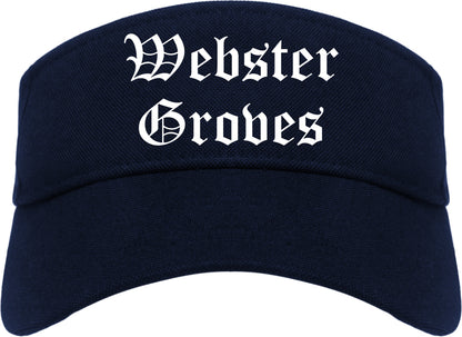 Webster Groves Missouri MO Old English Mens Visor Cap Hat Navy Blue