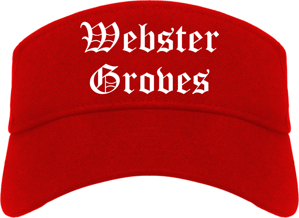 Webster Groves Missouri MO Old English Mens Visor Cap Hat Red