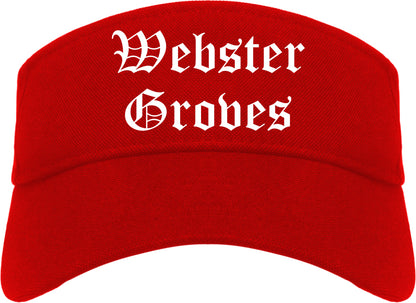 Webster Groves Missouri MO Old English Mens Visor Cap Hat Red