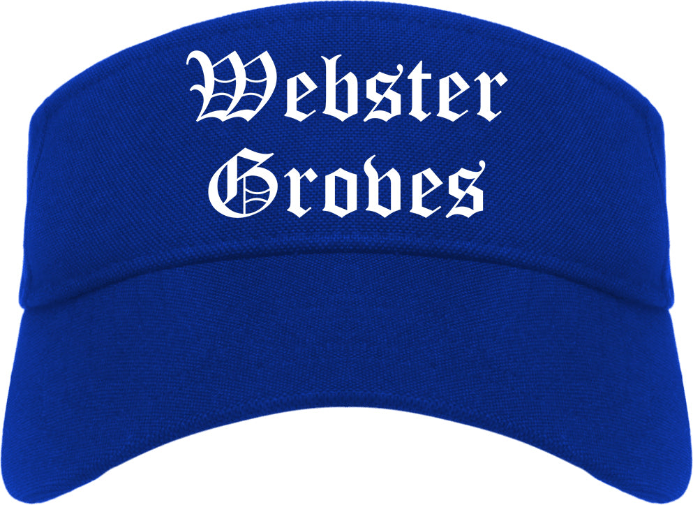 Webster Groves Missouri MO Old English Mens Visor Cap Hat Royal Blue