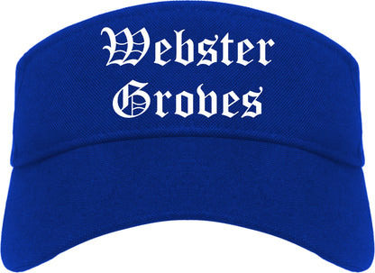 Webster Groves Missouri MO Old English Mens Visor Cap Hat Royal Blue