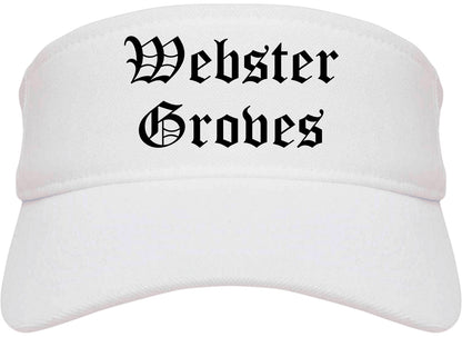 Webster Groves Missouri MO Old English Mens Visor Cap Hat White