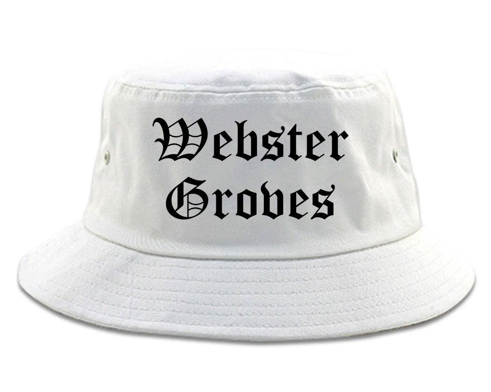 Webster Groves Missouri MO Old English Mens Bucket Hat White