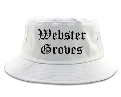 Webster Groves Missouri MO Old English Mens Bucket Hat White