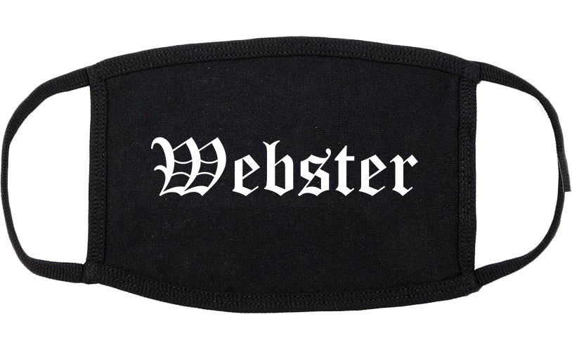 Webster New York NY Old English Cotton Face Mask Black