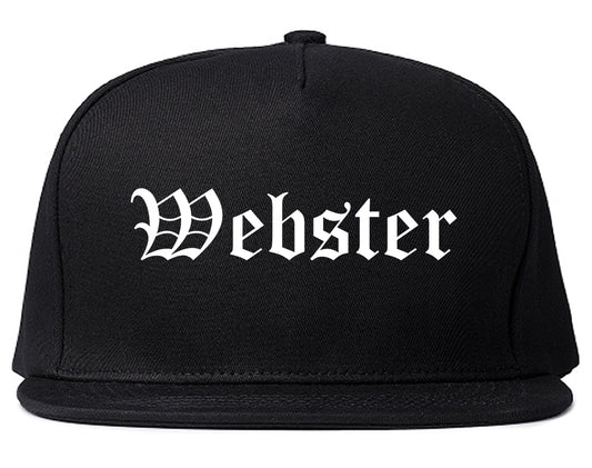 Webster New York NY Old English Mens Snapback Hat Black