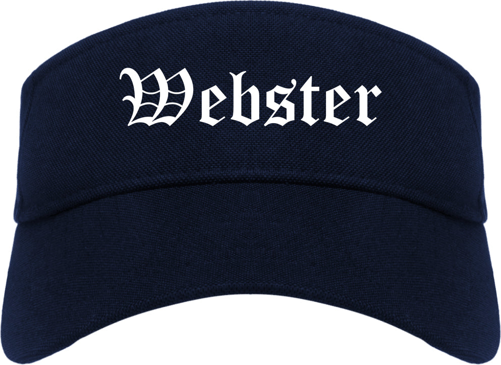 Webster New York NY Old English Mens Visor Cap Hat Navy Blue