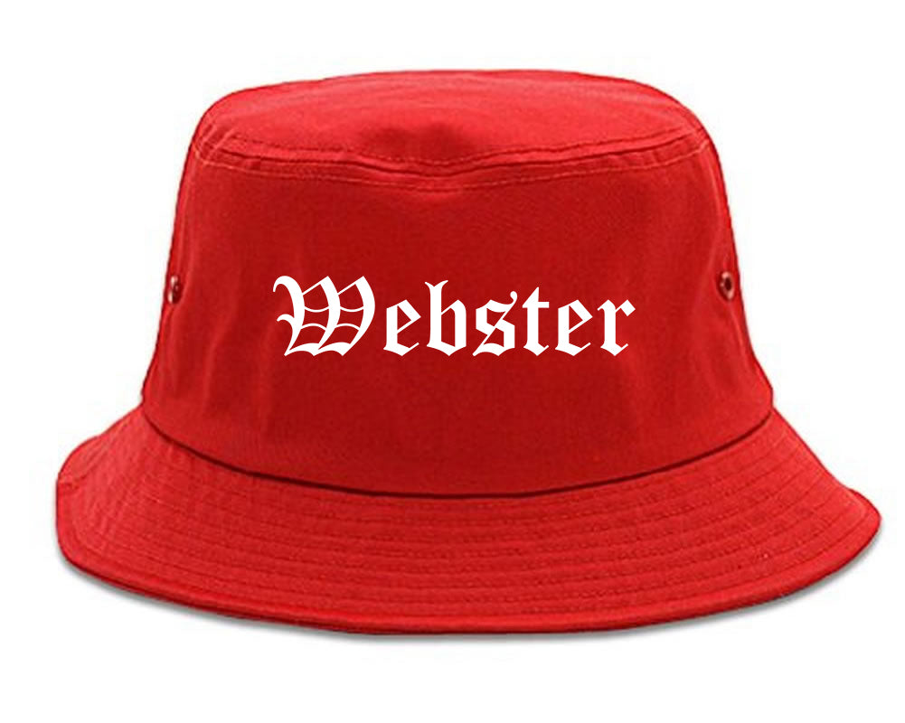 Webster Texas TX Old English Mens Bucket Hat Red