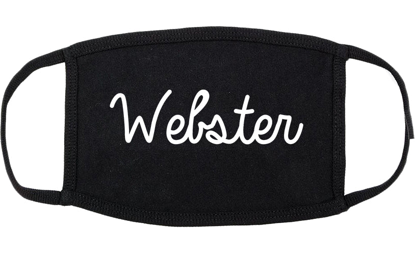 Webster Texas TX Script Cotton Face Mask Black