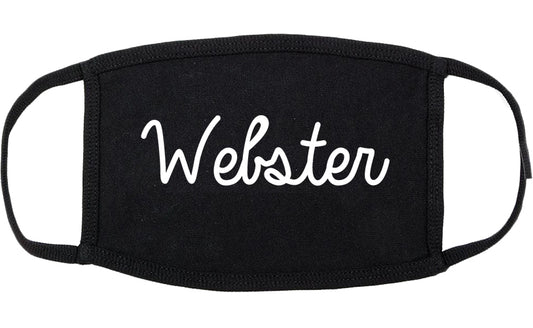 Webster Texas TX Script Cotton Face Mask Black