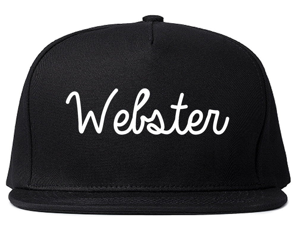 Webster Texas TX Script Mens Snapback Hat Black