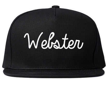 Webster Texas TX Script Mens Snapback Hat Black