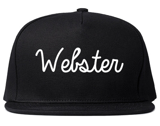Webster Texas TX Script Mens Snapback Hat Black