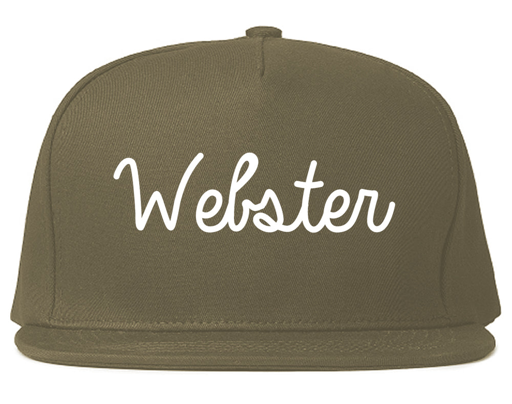Webster Texas TX Script Mens Snapback Hat Grey