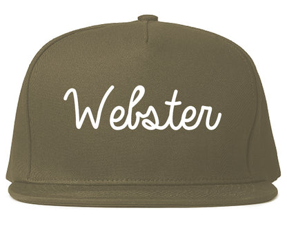 Webster Texas TX Script Mens Snapback Hat Grey