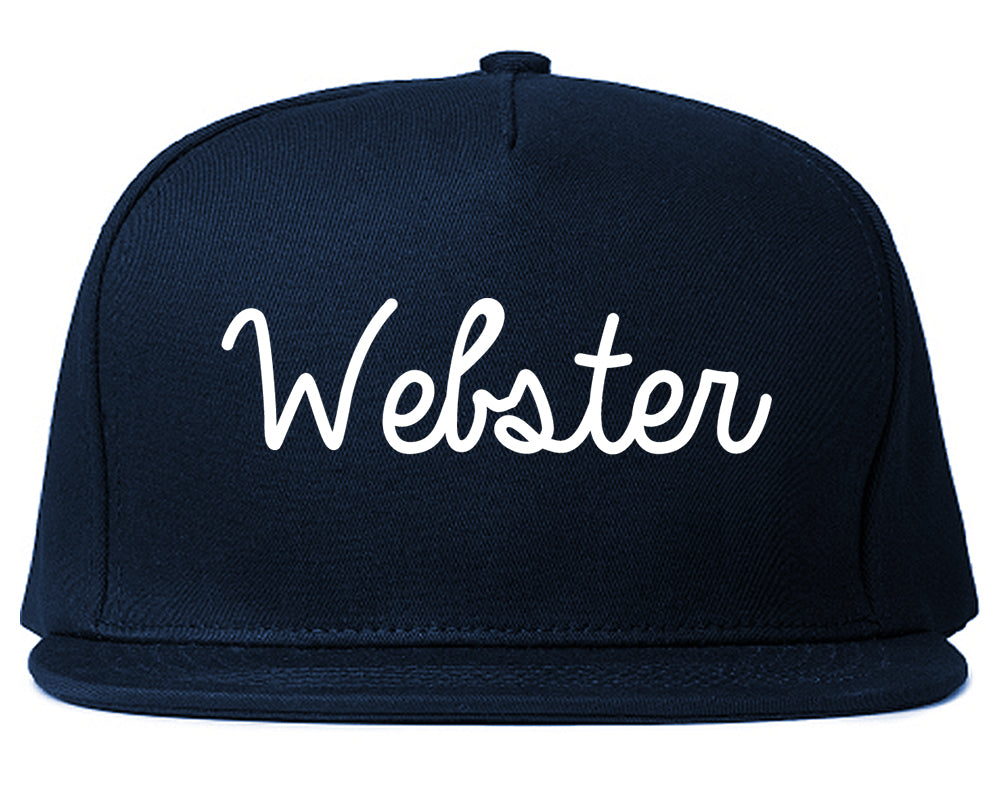 Webster Texas TX Script Mens Snapback Hat Navy Blue