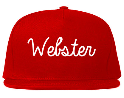 Webster Texas TX Script Mens Snapback Hat Red