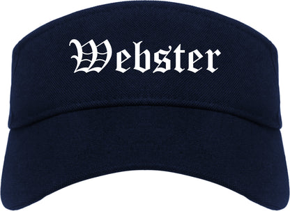 Webster Texas TX Old English Mens Visor Cap Hat Navy Blue