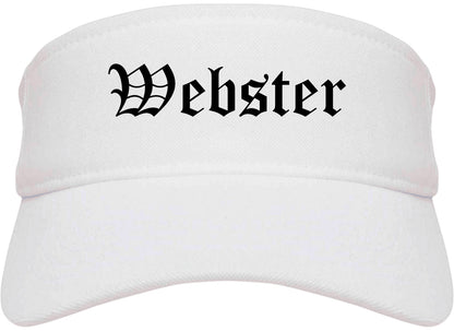 Webster Texas TX Old English Mens Visor Cap Hat White