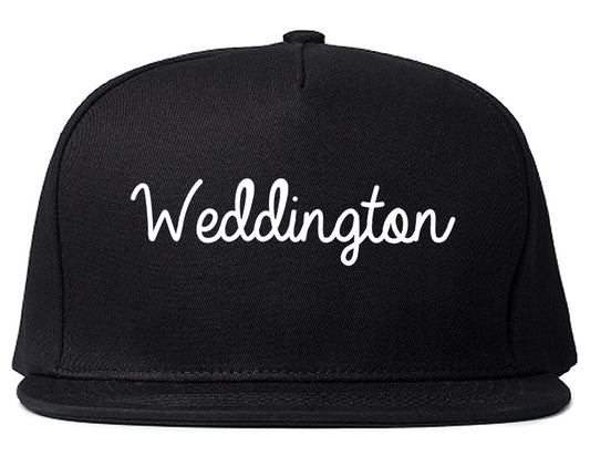 Weddington North Carolina NC Script Mens Snapback Hat Black